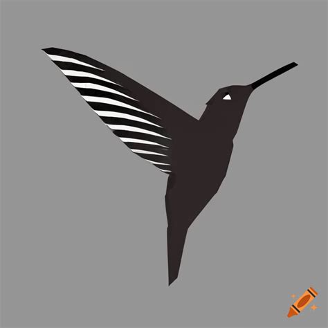 Silhouette Of A Low Poly Hummingbird