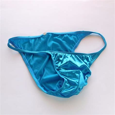K Y Sexy Mens String Bikini String Narrow Shiny Knit Satin Fabric EBay