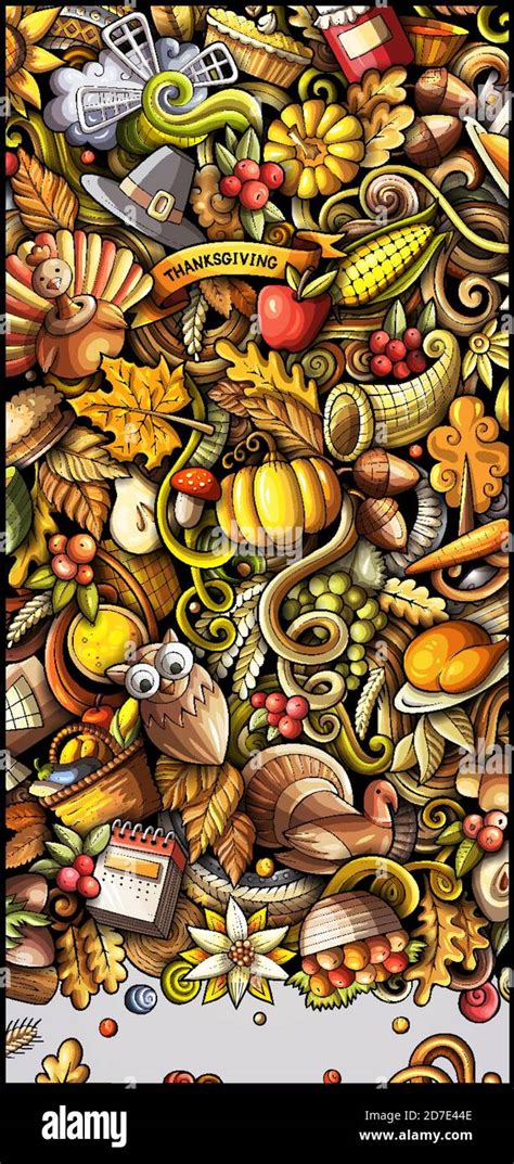 Thanksgiving Day Doodle Illustration Stock Vector Image And Art Alamy