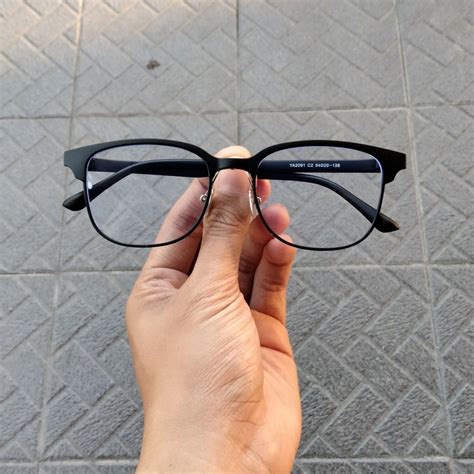 Frame Kacamata Warna Hitam Doff Matte Ada Nosepad Menerima Ganti