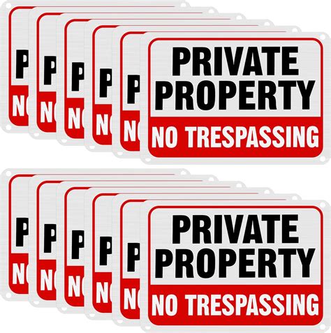 Hy Ko Aluminum Sign No Trespassing Property Sign Pack Of