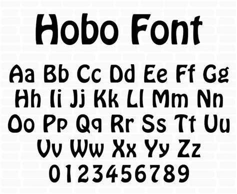 Hobo Font Svg Font Cut Files Font Svg Files Bold Font Svg Hobo Etsy