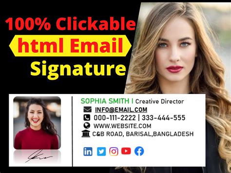 I Will Design A Professional Clickable Html Email Signature For