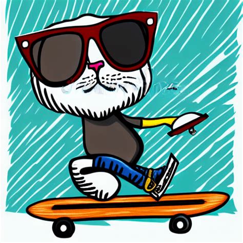 Cool Cat Skateboarding · Creative Fabrica