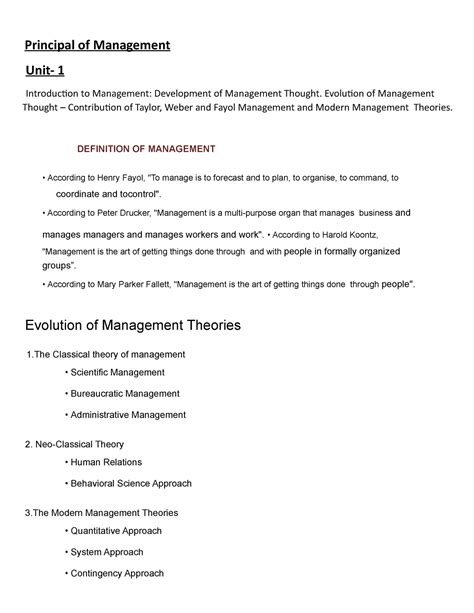 Unit 1 Principles Of Management Principal Of Management Unit 1