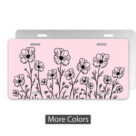 Floral License Plate Etsy