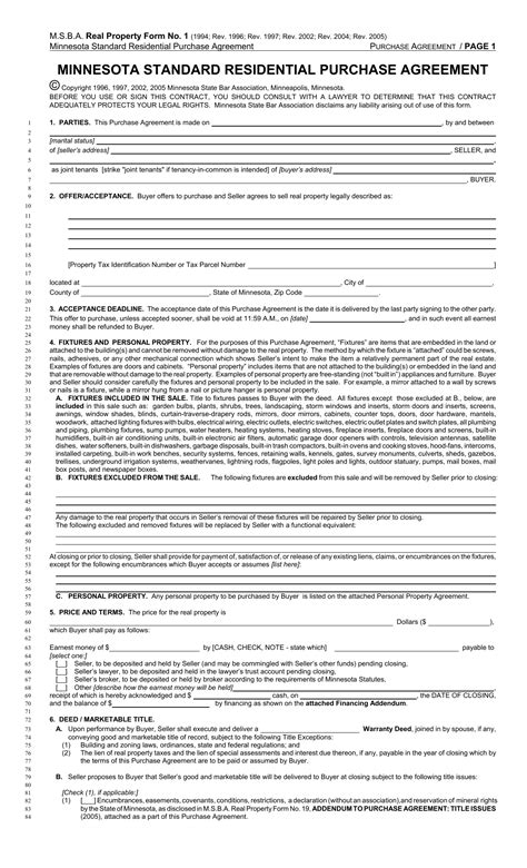 32 Excellent Photo Of Minnesota Purchase Agreement