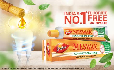 Dabur Meswak Indias No 1 Fluoride Free Toothpaste Herbal Paste Made