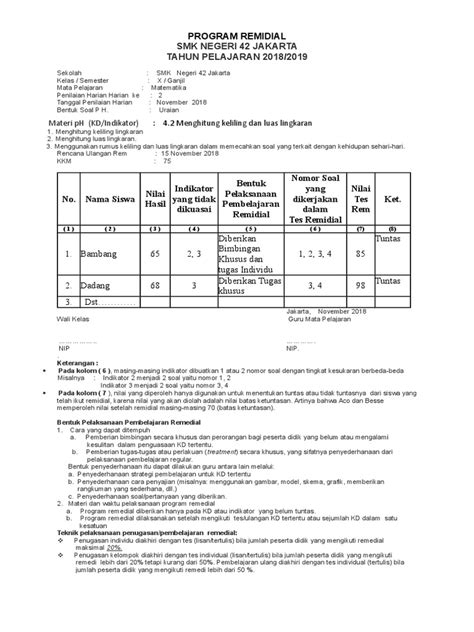 Detail Contoh Program Remedial Dan Pengayaan Koleksi Nomer