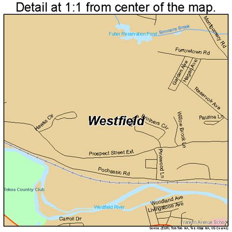 Westfield Massachusetts Street Map 2576030