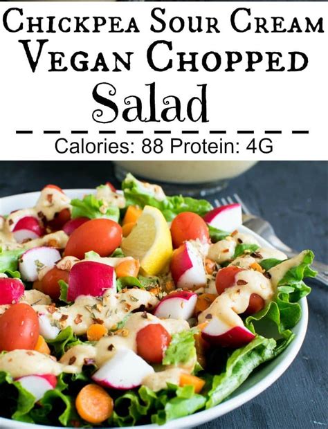 Vegan Chopped Salad With Chickpea Sour Cream Dressing Gf