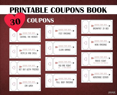 Free Printable Love Coupons For Him Template