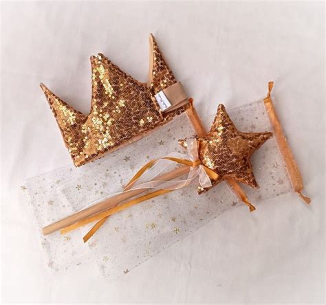 Корона из золотых пайеток Волшебная палочка🌟 Аксессуары для детского ...