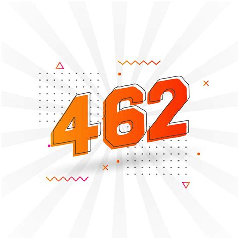 462 number vector font alphabet. Number 462 with decorative element ...