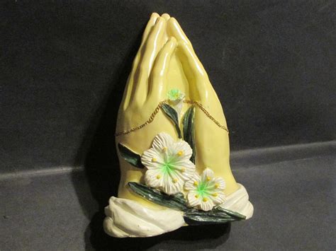 Ceramic Catholic Praying Hands Easter Religious Etsy