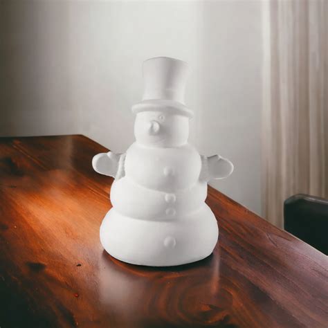 Fluffy Snowman River Craft Ceramics