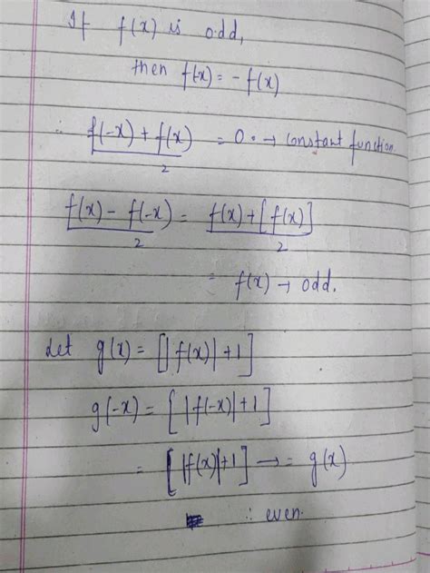 If F X Is An Odd Function Then F X Is