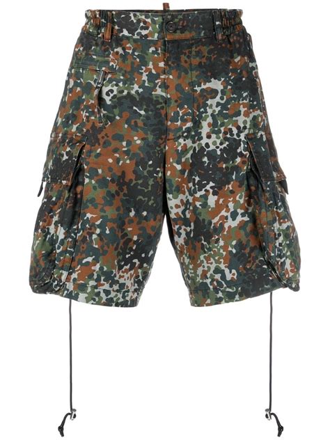 Dsquared Camouflage Print Cargo Shorts Green Farfetch