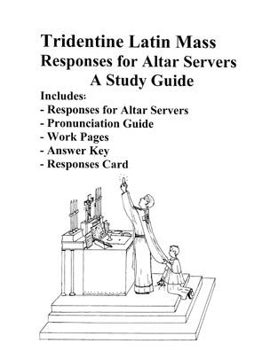 Altar Server Responses - Study Guide - Writing Can Help - Penmanship