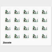 Funny Loch Ness Monster Playing Bagpipes Classic Round Sticker Zazzle