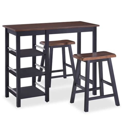 Conjunto De Mesa Alta De Cocina 3 Piezas Mdf Negro Vidaxl Con Ofertas