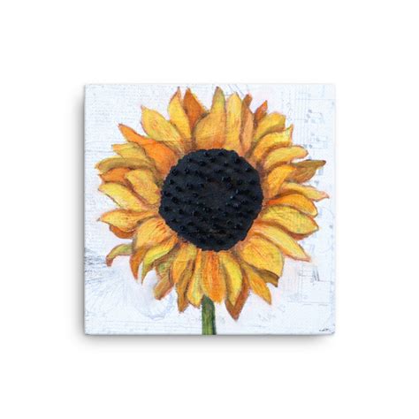 Mixed Media Sunflower Canvas Print Artful Pursuits