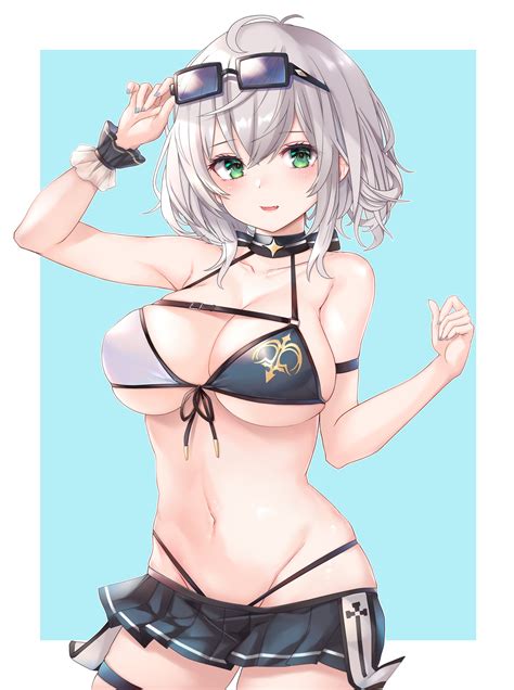 Chicami Hololive Shirogane Noel Bikini Garter Megane Swimsuits