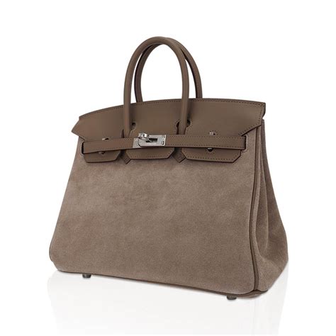 Hermes Birkin 25 Limited Edition Grizzly Gris Caillou Etoupe Swift