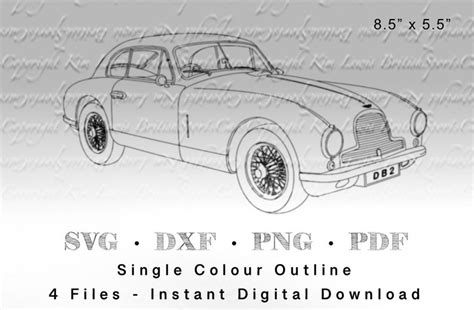 Aston Martin Db2 Outline Svg File Etsy