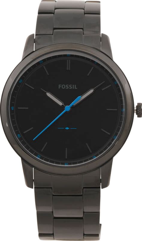 Fossil Men S The Minimalist Slim Three Hand Black Stainless Steel Watch