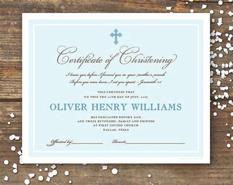 Printable Christening Certificates