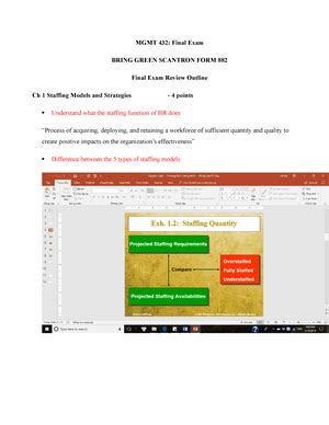 Mgmt Final Exam Review Outline Mgmt Final Exam Review