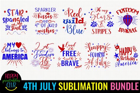 4th July Sublimation Bundle July 4th Graphic By Happy Printables Club