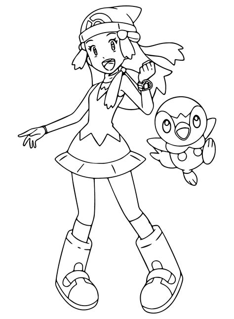 Dawn Pokemon Coloring Sheet Free Printable Coloring Pages