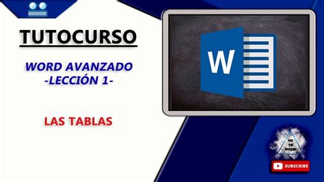 Curso De Word Avanzado Lecci N Las Tablas Youtube