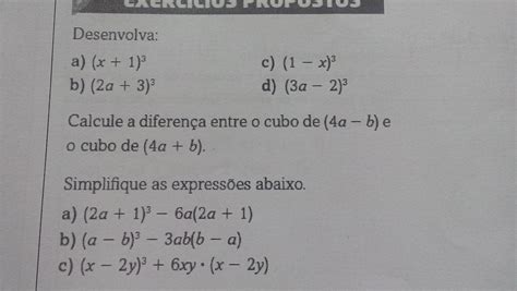 Cubo Da Soma E Diferen A De Dois Termos Me Ajudem Brainly Br