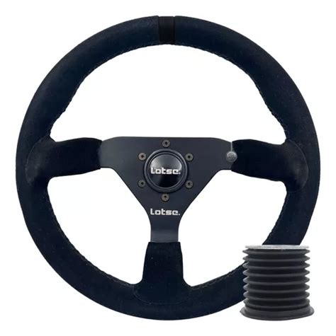 Volante Esportivo Camurça Preto Lotse Gt330 Sanfonado