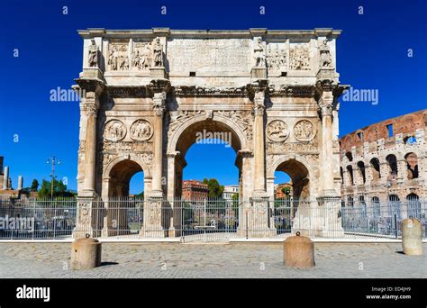 Rome Italie Arc De Constantin Ancienne Construction De L Empereur La