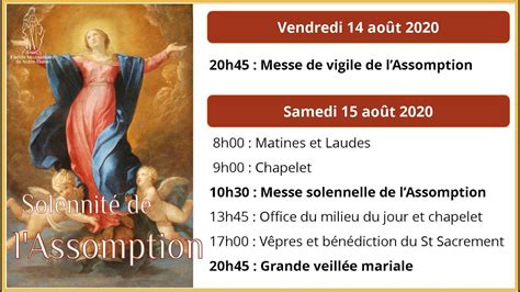 Messe solennelle de l Assomption samedi 15 août 2020 YouTube