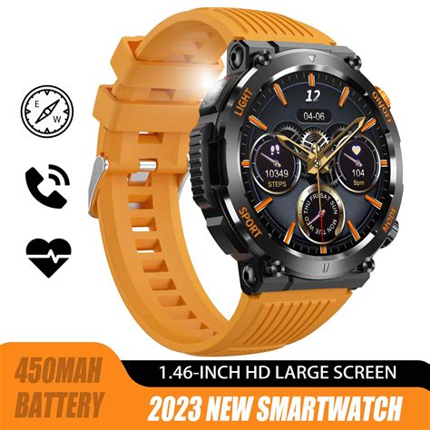 Eigiis Military Smart Watch For Men With Flashlight Make Answer Call