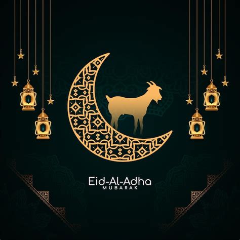 Traditionele Eid Al Adha Mubarak Islamitische Feestviering Achtergrond