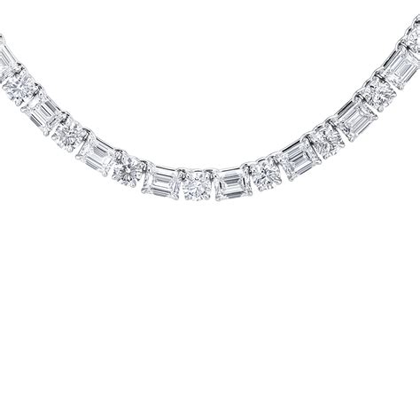 Emerald Cut And Round Riviera Necklace Wixon Jewelers