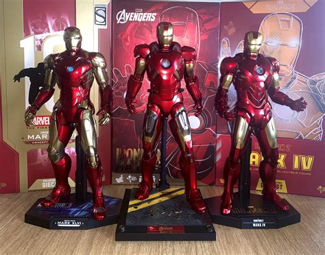 My favorite 3 Iron Man armors! Mark 46, Mark 7 and Mark 4 : r/hottoys