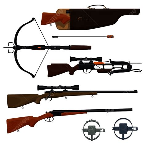 Weapons Vector Art Png Hunting Equipment And Weapons Icons Safari