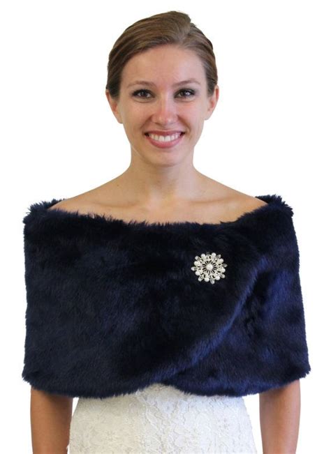 Bridal Wrap Navy Blue Faux Fur Wrap Faux Fur Stole Bridal Etsy Bridal Fur Shrug Faux Fur