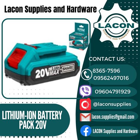 Lithium-Ion battery pack 20V, Commercial & Industrial, Construction Tools & Equipment on Carousell