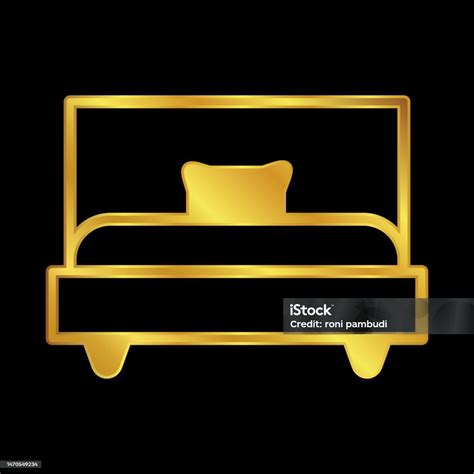 Bed Icon In Gold Color Bedroom Icon Stock Illustration Download Image Now Apartment Bed