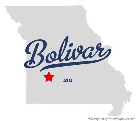 Map of Bolivar, MO, Missouri