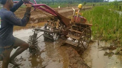 Traktor Joki Muda Menggunakan Gelebeg Saat Membajak Sawah YouTube