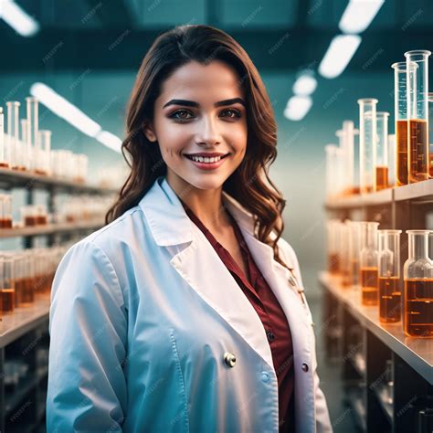 Premium Photo Woman Scientist In Lab Coat Laboratory With Test Tubes Digital Collage